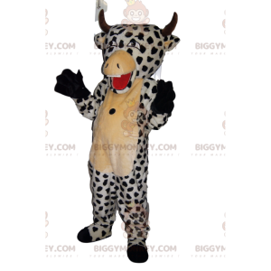 Cow BIGGYMONKEY™ Mascot Costume with Cute Black Spots -