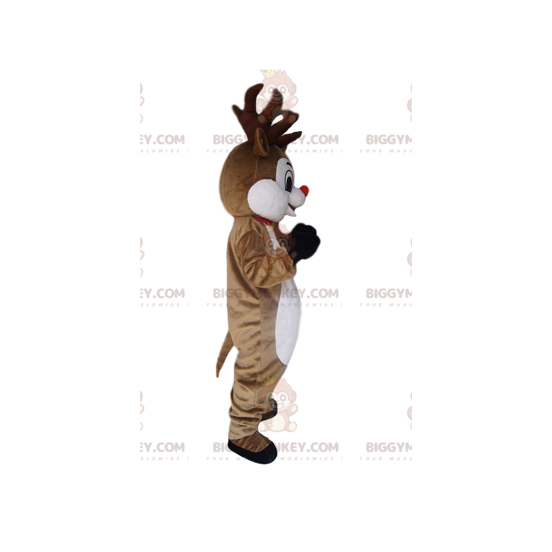 BIGGYMONKEY™ mascottekostuum zeer charmant rendier met zijn BIGGYMONKEY™ mascottekostuum zeer charmant rendier met zijn