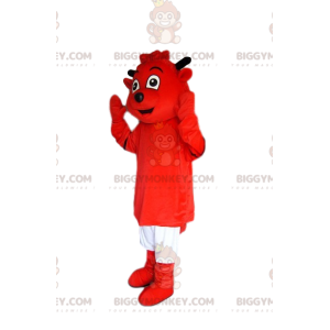 BIGGYMONKEY™ Mascot Costume Red Imp with White Shorts -