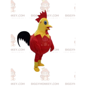 BIGGYMONKEY™ Mascot Costume Red and Yellow Rooster with