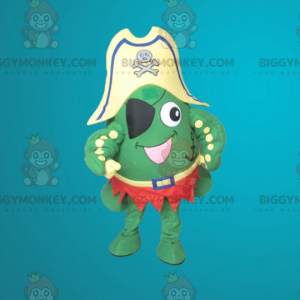 BIGGYMONKEY™ maskotkostume Grøn frø klædt ud som pirat