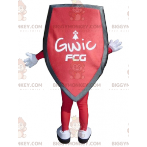 Giant Red Black and Gray Shield BIGGYMONKEY™ Mascot Costume -