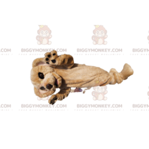 Disfraz de mascota BIGGYMONKEY™ Perro beige con cara bonita -