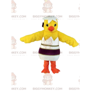 Στολή μασκότ Yellow Chick BIGGYMONKEY™ με κομψό κέλυφος αυγού -
