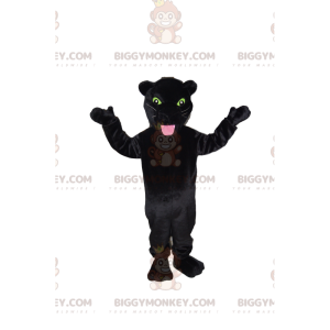 BIGGYMONKEY™ Μασκότ Κοστούμι Μαύρου Πάνθηρα με όμορφα κίτρινα