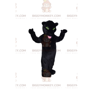 BIGGYMONKEY™ maskotdräkt av Black Panther med vackra gula ögon!