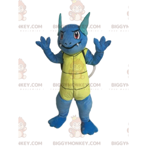 Blue Turtle BIGGYMONKEY™ Mascot Costume with Pointy Teeth and