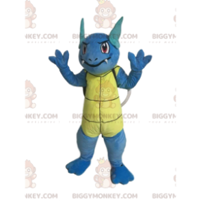 Traje de mascote de tartaruga azul BIGGYMONKEY™ com orelhas e