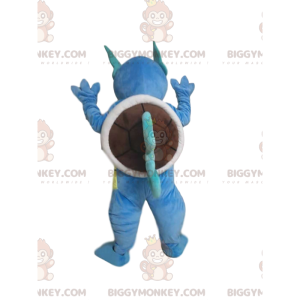 Blue Turtle BIGGYMONKEY™ Mascot Costume with Pointy Teeth and