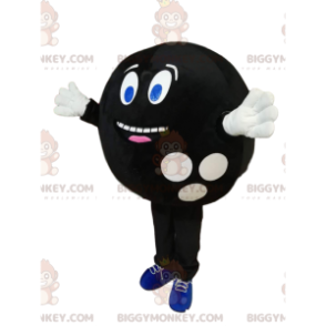 Very Happy Black Bowling Ball BIGGYMONKEY™ maskottiasu - Objekti-maskotit - BIGGYMONKEY_013415 - BiggyMonkey.com