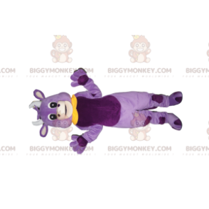 Disfraz de mascota BIGGYMONKEY™ Vaca morada con cuello Peter