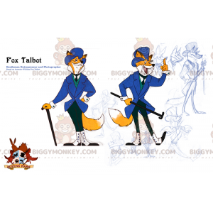 Orange and White Fox BIGGYMONKEY™ Mascot Costume in Tie Suit -