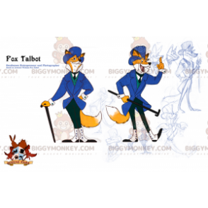 Orange and White Fox BIGGYMONKEY™ Mascot Costume in Tie Suit -