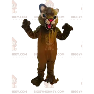 Traje de mascote BIGGYMONKEY™ de puma feroz com focinho fúcsia