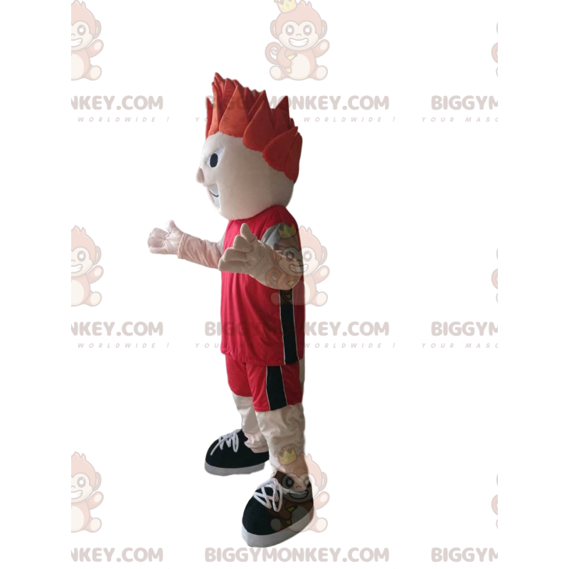 Στολή μασκότ Sportsman BIGGYMONKEY™ με κόκκινα αθλητικά ρούχα -