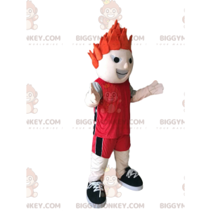 Στολή μασκότ Sportsman BIGGYMONKEY™ με κόκκινα αθλητικά ρούχα -