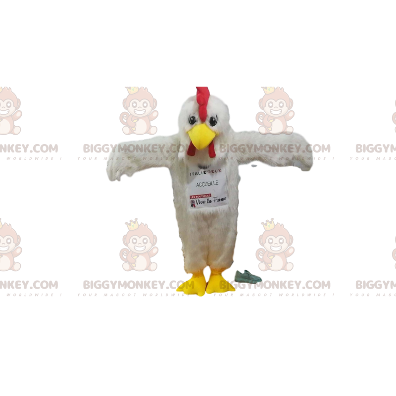 Kostým maskota bílého kuřete BIGGYMONKEY™ s nádherným peřím! – Kostým maskota bílého kuřete BIGGYMONKEY™ s nádherným peřím! –
