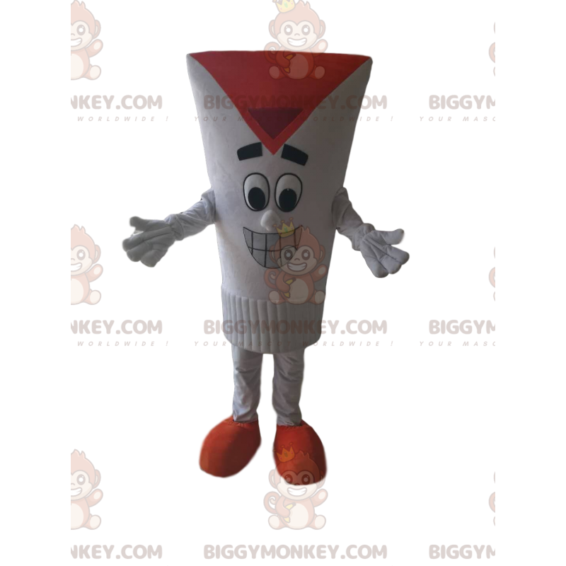  Valkoinen putki BIGGYMONKEY™ maskottipuku leveällä hymyllä! - Luokittelemattomat maskotit - BiggyMonkey.com