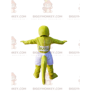 Neon Yellow Crocodile BIGGYMONKEY™ Mascot Costume With White