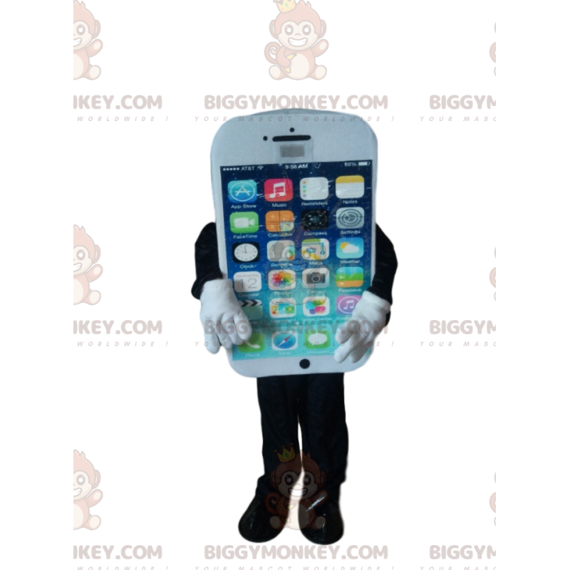 Witte smartphone BIGGYMONKEY™ mascottekostuum - Biggymonkey.com Witte smartphone BIGGYMONKEY™ mascottekostuum - Biggymonkey.com