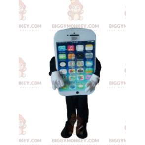 Costume de mascotte BIGGYMONKEY™ de téléphone intelligent blanc - Mascottes de téléphones - BIGGYMONKEY_013441 - BiggyMonkey.com
