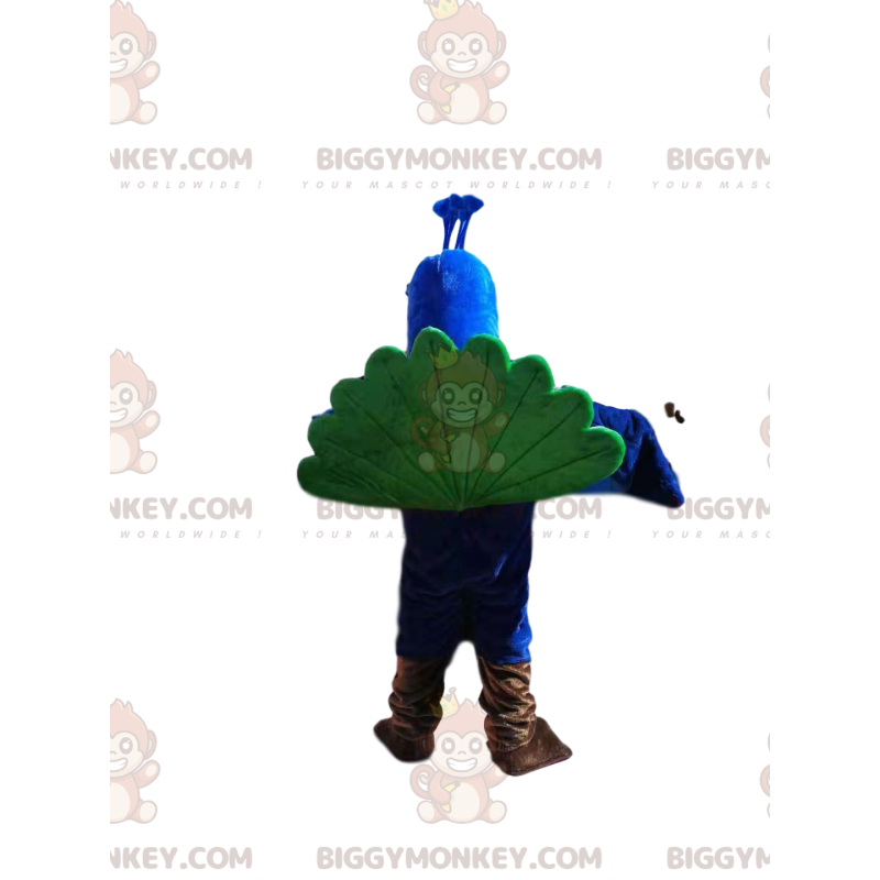 Kostium maskotki BIGGYMONKEY™ Niebieski paw ze wspaniałym Kostium maskotki BIGGYMONKEY™ Niebieski paw ze wspaniałym