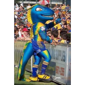 Blue Yellow and Green Dinosaur BIGGYMONKEY™ Mascot Costume –
