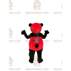 Punainen ja musta Panda BIGGYMONKEY™ maskottiasu -