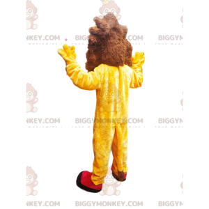 BIGGYMONKEY™ Mascot Costume of a very enthusiastic lion with a