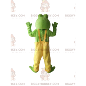 Kostium maskotki BIGGYMONKEY™ Zabawna zielona żaba z żółtym kombinezonem - Maskotki żaba - BIGGYMONKEY_013449 - BiggyMonkey.com