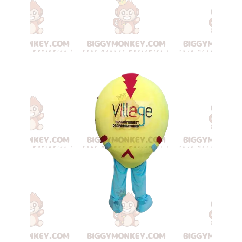 BIGGYMONKEY™ Maskottchenkostüm aus gelbem und mehrfarbigem Ball BIGGYMONKEY™ Maskottchenkostüm aus gelbem und mehrfarbigem Ball