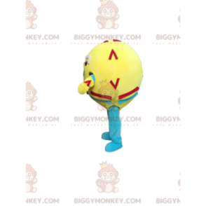 Costume de mascotte BIGGYMONKEY™ de boule jaune et multicolore