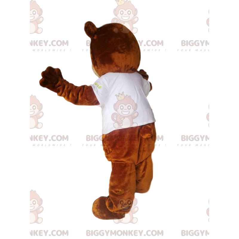 Traje de mascote de filhote de urso marrom BIGGYMONKEY™ com Traje de mascote de filhote de urso marrom BIGGYMONKEY™ com