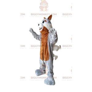 Traje de mascote BIGGYMONKEY™ de esquilo marrom e cinza com