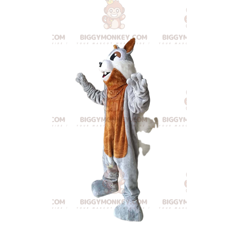 BIGGYMONKEY™ mascottekostuum van bruine en grijze eekhoorn met BIGGYMONKEY™ mascottekostuum van bruine en grijze eekhoorn met