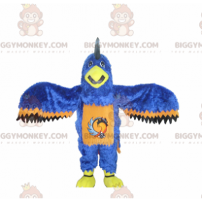 BIGGYMONKEY™ Maskottchen-Kostüm mit blauem, orangefarbenem und