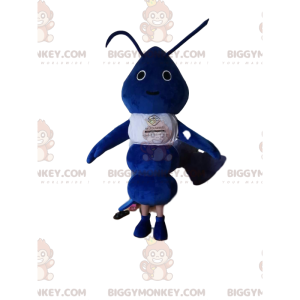 Kostým BIGGYMONKEY™ Malý modrý mravenec maskota s bílým dresem