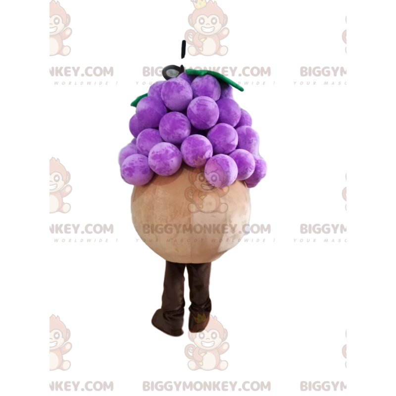 BIGGYMONKEY™ Little Round Man With Bunch Of Grapes Mascot BIGGYMONKEY™ Little Round Man With Bunch Of Grapes Mascot