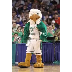 Traje de mascote gigante de águia branca e verde BIGGYMONKEY™ –