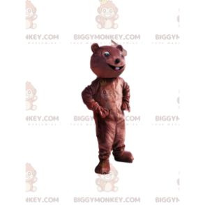 BIGGYMONKEY™ Μασκότ στολή Πολύ χαριτωμένο καφέ αρκούδα με δύο