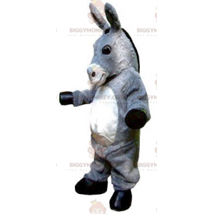 Traje de mascote de burro gigante cinza e branco BIGGYMONKEY™ –
