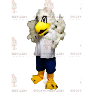 Golden Eagle BIGGYMONKEY™ Mascot Costume with White Jersey and