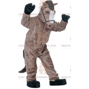 Very realistic brown and white horse BIGGYMONKEY™ mascot