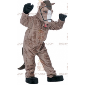Meget realistisk brun og hvid hest BIGGYMONKEY™ maskot kostume