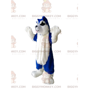 Blå og hvid hund BIGGYMONKEY™ maskot kostume - Biggymonkey.com