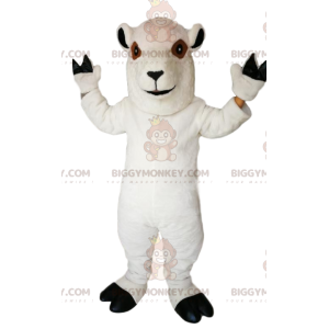 Smiling White Sheep BIGGYMONKEY™ Mascot Costume -