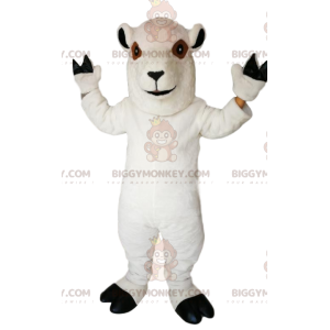 Στολή μασκότ Smiling White Sheep BIGGYMONKEY™ - Biggymonkey.com