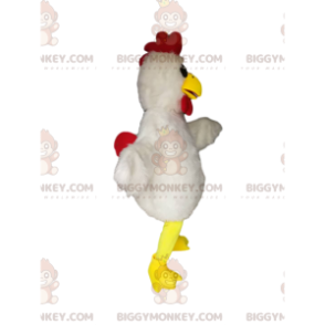  Costume da mascotte di pollo BIGGYMONKEY™ con un bellissimo piumaggio bianco - Polli mascotte - Galli - Polli - BiggyMonkey.com