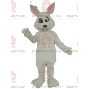 Kisande vit kanin BIGGYMONKEY™ maskotdräkt - BiggyMonkey maskot