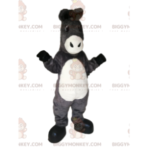 BIGGYMONKEY™ Maskottchenkostüm Grauer und weißer Esel mit